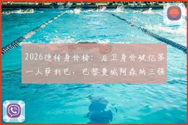 2026德转身价榜:后卫身价破亿第一人萨利巴,巴黎曼城阿森纳三强各占三席